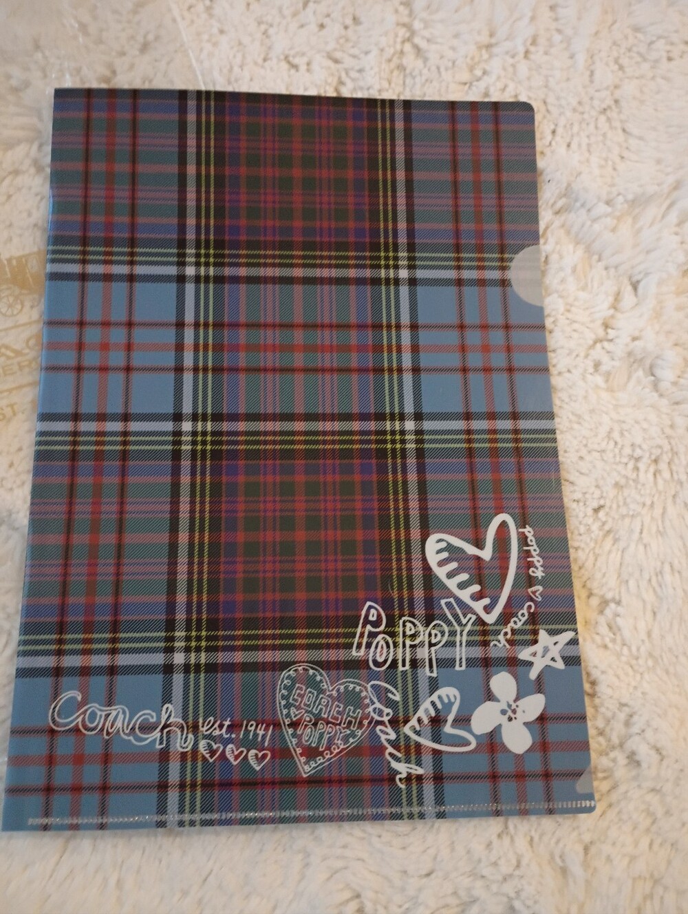 Coach Plaid Poppy Print Document Folder